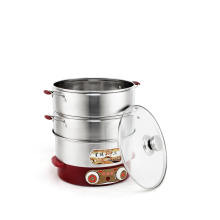 High Quality Stainless Steel 2 Layer Food Steam Pot Steamer for wholesale